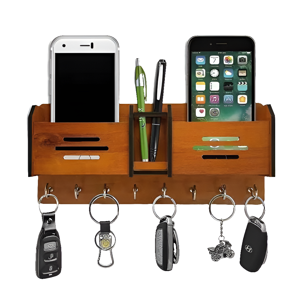 3D Wooden Wall Hanging Mobile & Key Holder